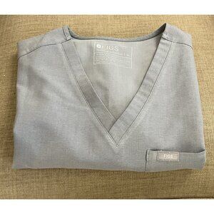 Figs Technical Collection Catarina Women's Medium Pocket Gray Graphite V-neck